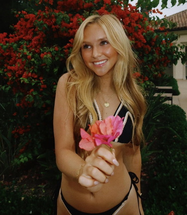 Ella Horan sexy black bikini and rose