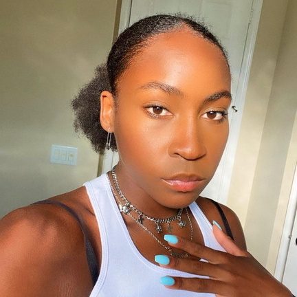 Coco Gauff black bra