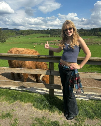 Teagan Croft in the zoo